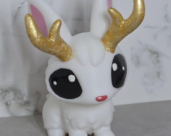 Jackalope gold antlers 3d printed Leylina Figurines