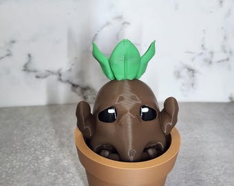 Root baby and pot 3d printed.