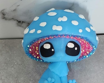 Mushroom frog glow in the dark 3d printed Leylina Figurines