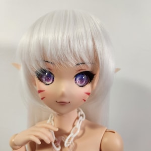 Smart doll short elf ears cinnamon resin 3d printed.