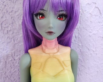 Smart doll glow in the dark cyborg bust 3d printed.