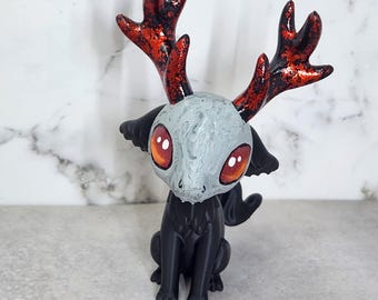 Bone deer red dreams  figure 3d printed Leylina Figurines