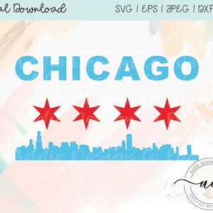 Bandeira e horizonte de Chicago SVG