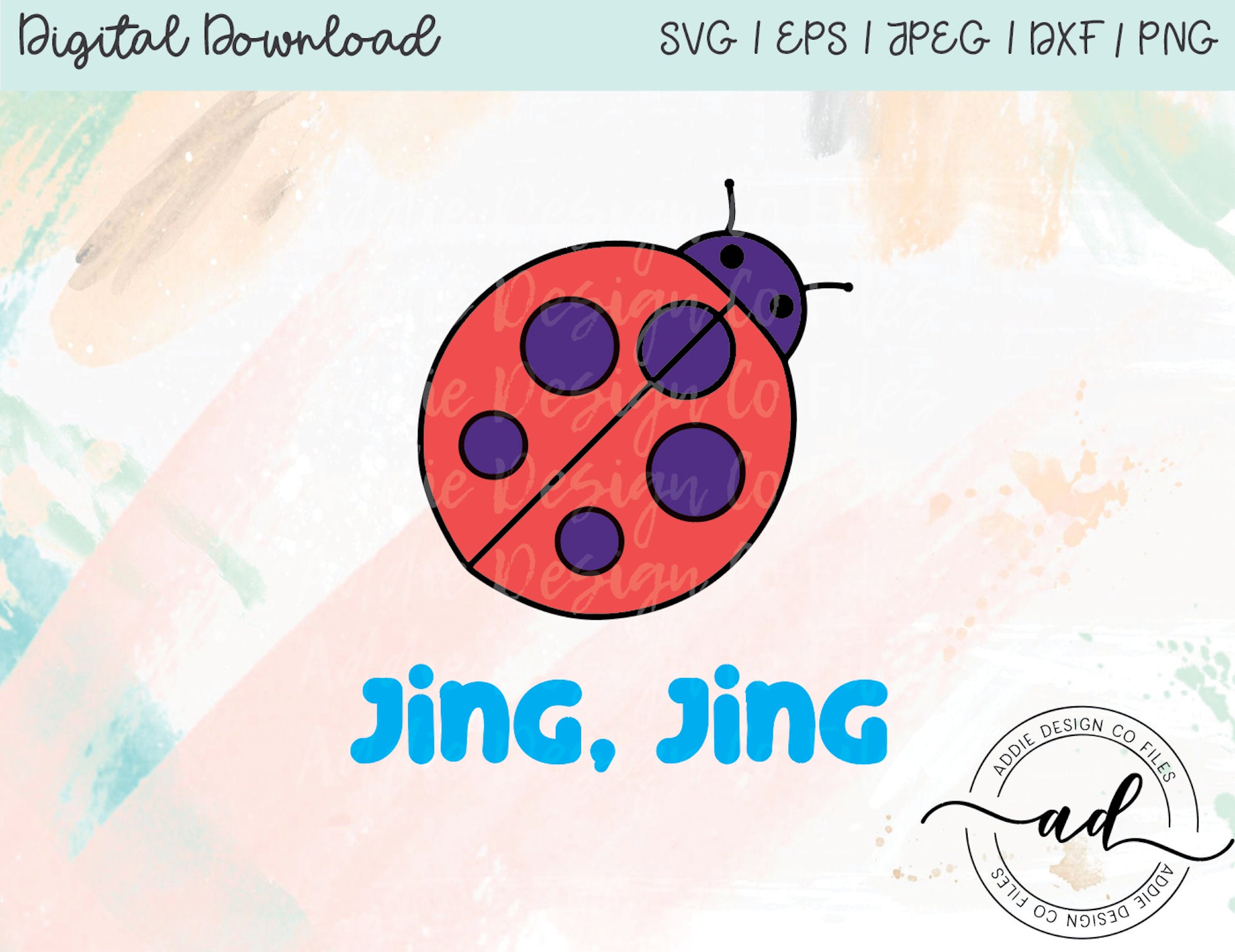 Bluey Inspired Svg Little Bug Jing Jing Etsy