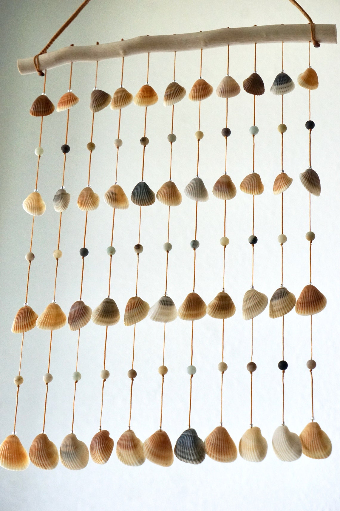 Colorful Seashell Wind Chime 44 Seashell Windchime Coastal Etsy