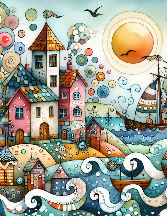 59 images Whimsical Seascape Images Digital Art Printable Kit Instant Digital Download Digitals Scrapbooking Journaling Card Making