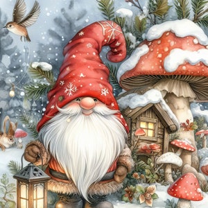 74 imágenes Imágenes de gnomos navideños Kit de arte digital imprimible Descarga digital instantánea Digitales Scrapbooking Diario Fabricación de tarjetas