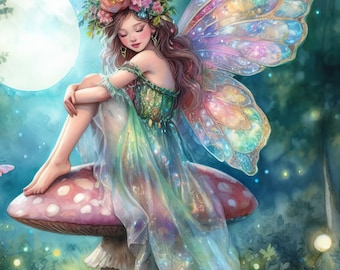 34 images Mystical Fairies: JPG Digitals Digital Art Watercolor Digitals Fairy Digitals Scrapbooking Journaling Card Making