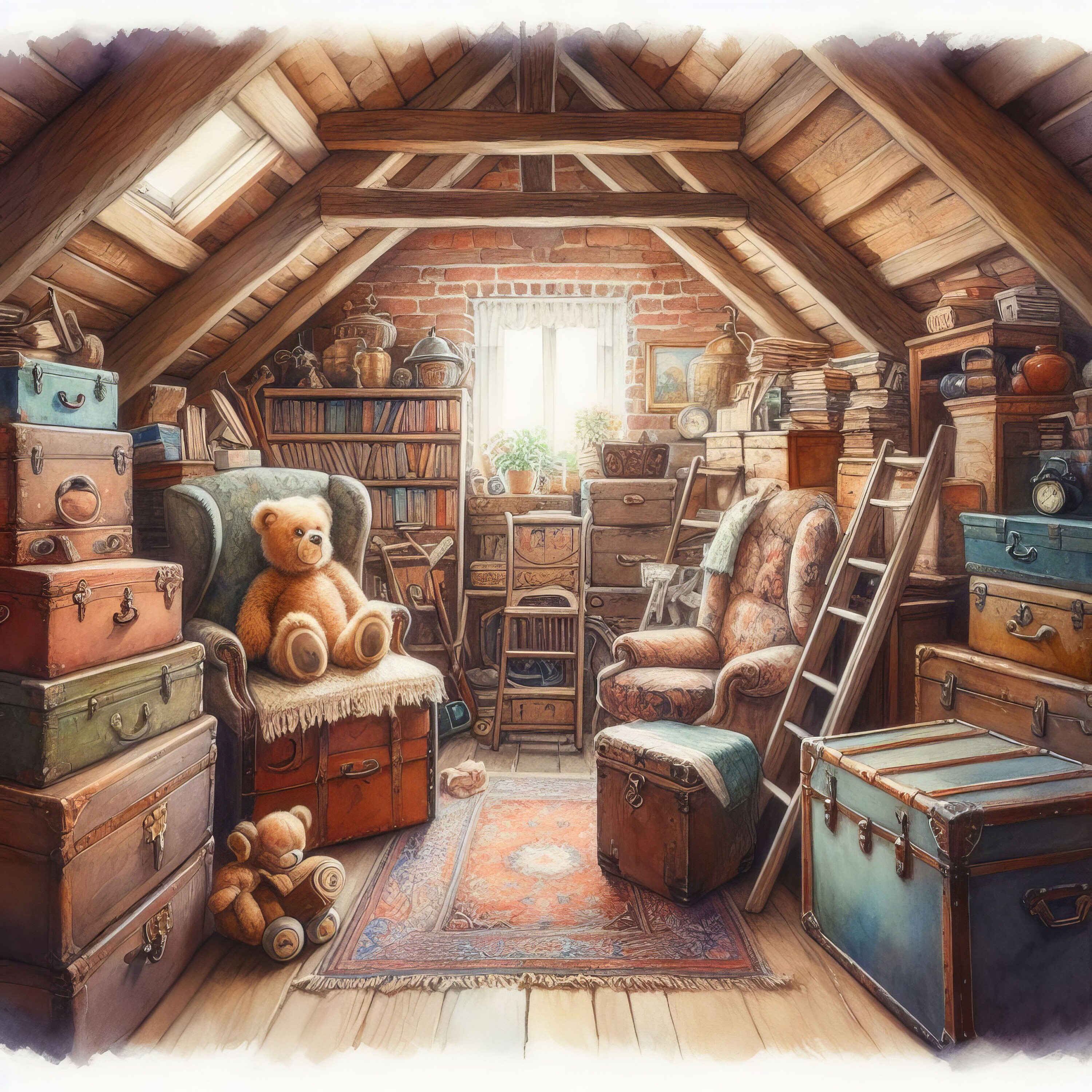50 Images Grandma's Attic Digital Art, Printable Instant Digital