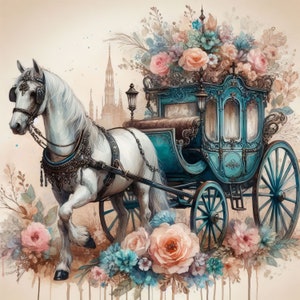 50 immagini di carrozze vittoriane d'epoca, stampabili digitalmente, download istantaneo, scrapbooking, journaling, creazione di biglietti