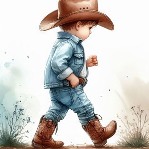 40 images mignon petit cow-boy Images art numérique imprimable téléchargement numérique instantané Western Images Scrapbooking journalisation fabrication de cartes