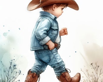 40 afbeeldingen Schattige kleine cowboy: digitale kunst, afdrukbare digitale download, westernafbeeldingen, scrapbooking, dagboek bijhouden, kaarten maken
