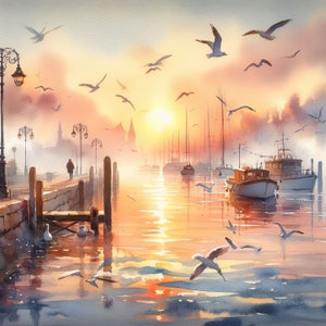 52 Images Misty Harbor Digital Art Printable Instant Digital Download 52-images-misty-harbor-digital-art-printable-instant-digital-download