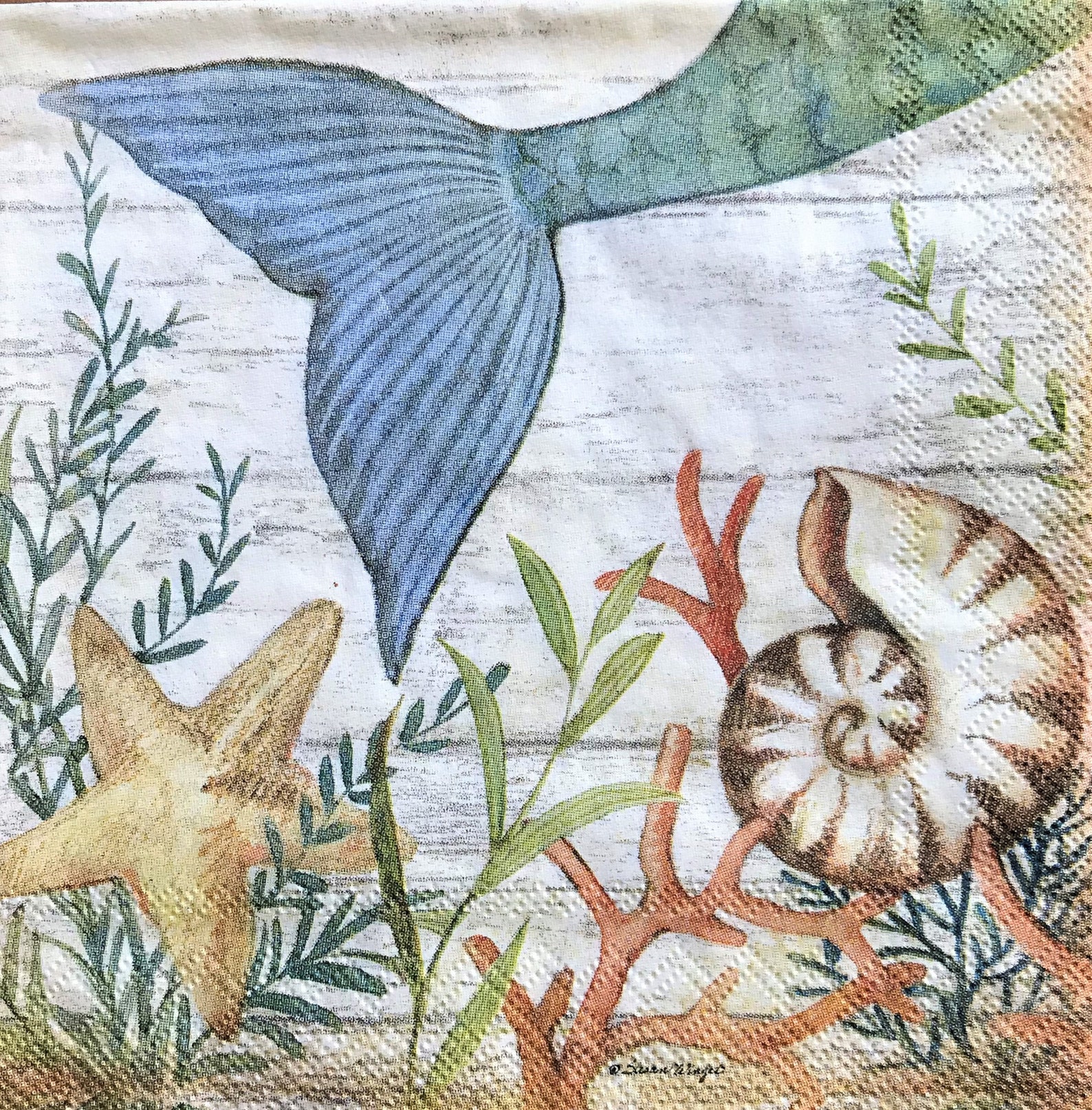Decoupage Napkins 5 X 5 Mermaid Tail Napkin Etsy