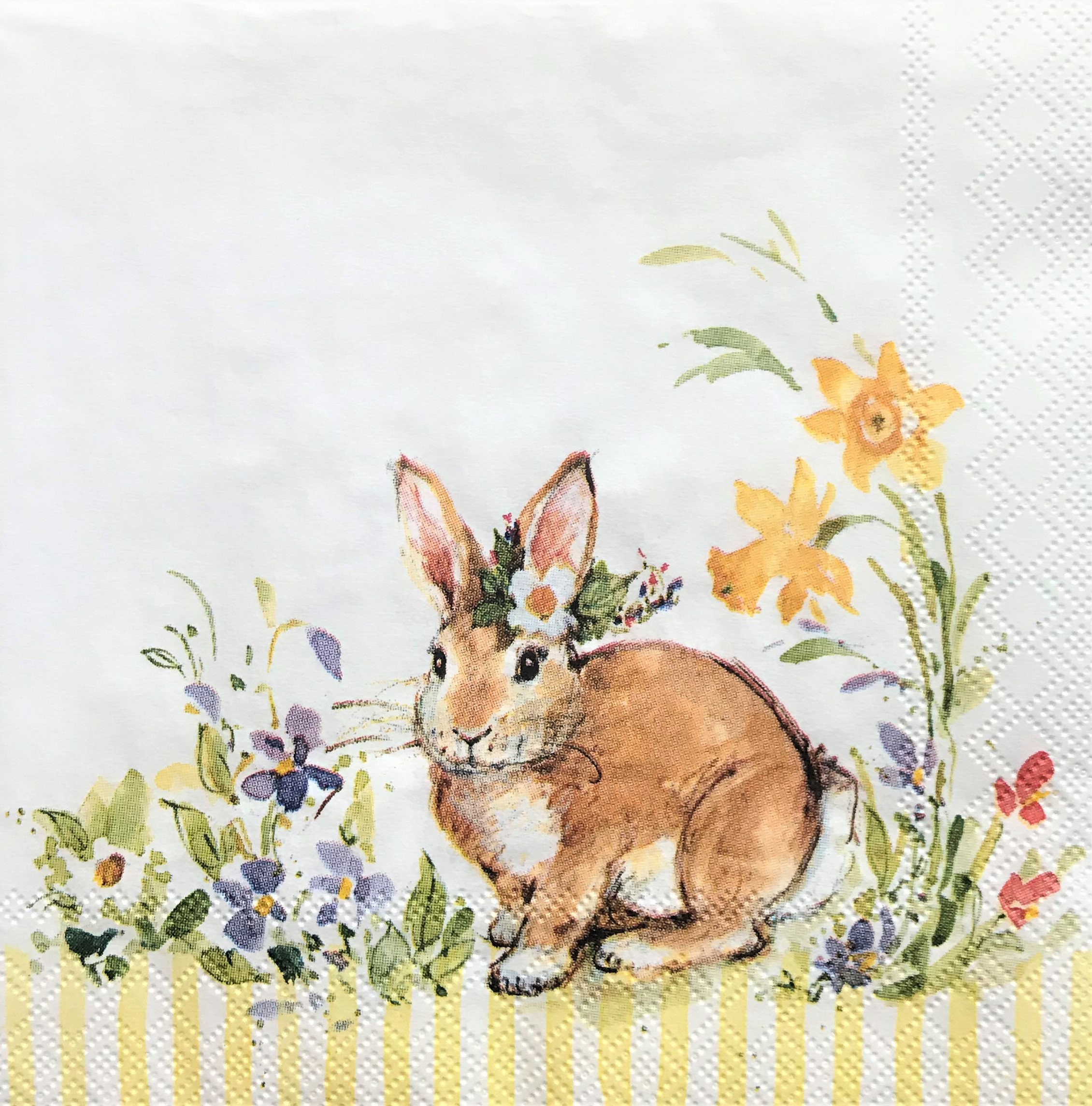 Decoupage Napkin 5 x 5 Sweet Brown Bunny Etsy