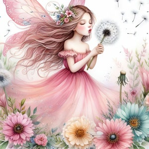 70 imágenes Imágenes de hadas rosas Kit de impresión digital Descarga digital instantánea Imágenes vintage Digitales Scrapbooking Diario Fabricación de tarjetas
