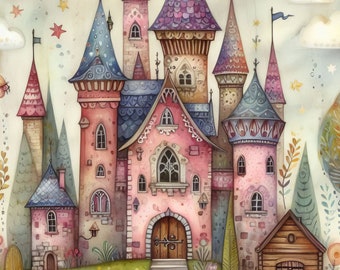 Digital Kit 62 Whimsical Castle Images Digital Art Printable Kit Instant Digital Download Vintage Images Digitals Vintage Digitals