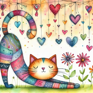 60 immagini di "Innamorato dei gatti" Immagini di arte digitale Stampabile Download digitale istantaneo Scrapbooking Journaling Card Making Whimsical