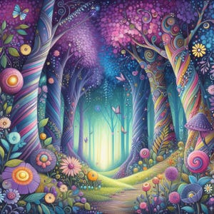 50 Images Spring Forest Fantasy Images Digital Art Printable Kit ...