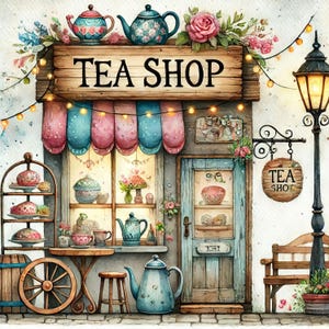 45 Images Tea Shop: Digital Art, Printable Instant Digital Download ...