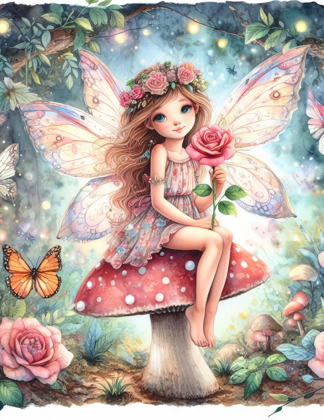 31 Images Cute Fairies Digitals Digital Art Kit Watercolor Digitals ...