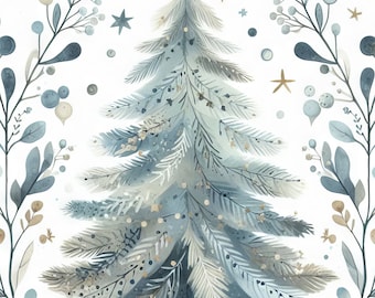 39 images Nordic Blue Christmas Trees Images Digital Art Printable Kit Instant Digital Download Vintage Scrapbooking Journaling Card Making