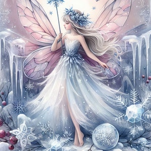 Digital Kit 64 Winter Fairy Images Digital Art Printable Kit Instant Digital Download Vintage Images Digitals Vintage Digitals image 8