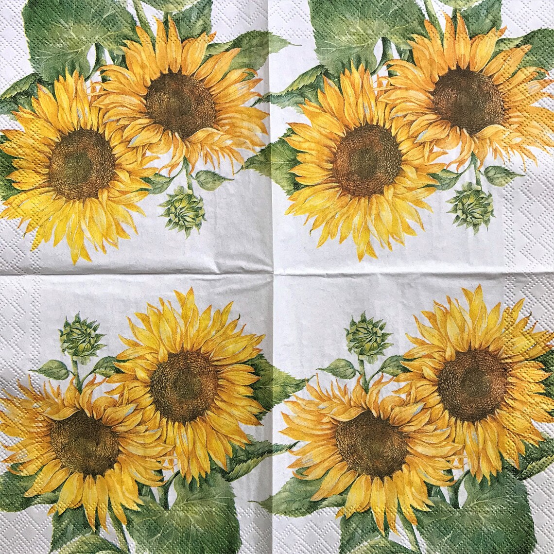 Serviette de découpage 5 x 5 Double Tournesols Etsy France
