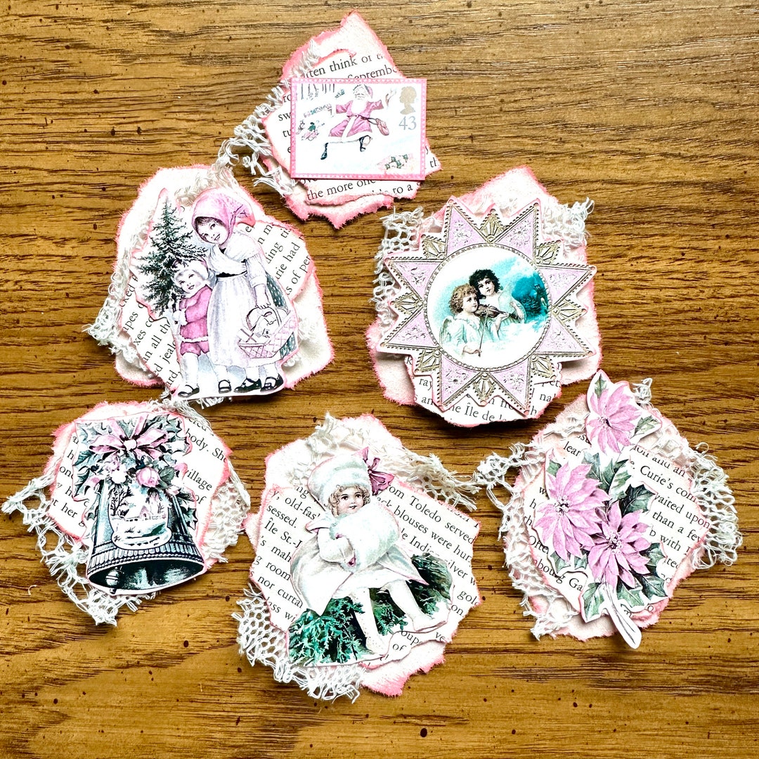 Set of 6 Vintage Holiday Snippet Clusters for Your Junk Journal or ...