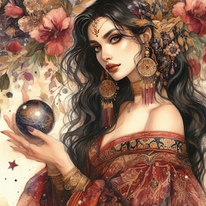 64 imágenes Gypsy Woman Images Digital Kit Digital Art Imprimible Kit Descarga Digital Instantánea Scrapbooking Journaling Card Making