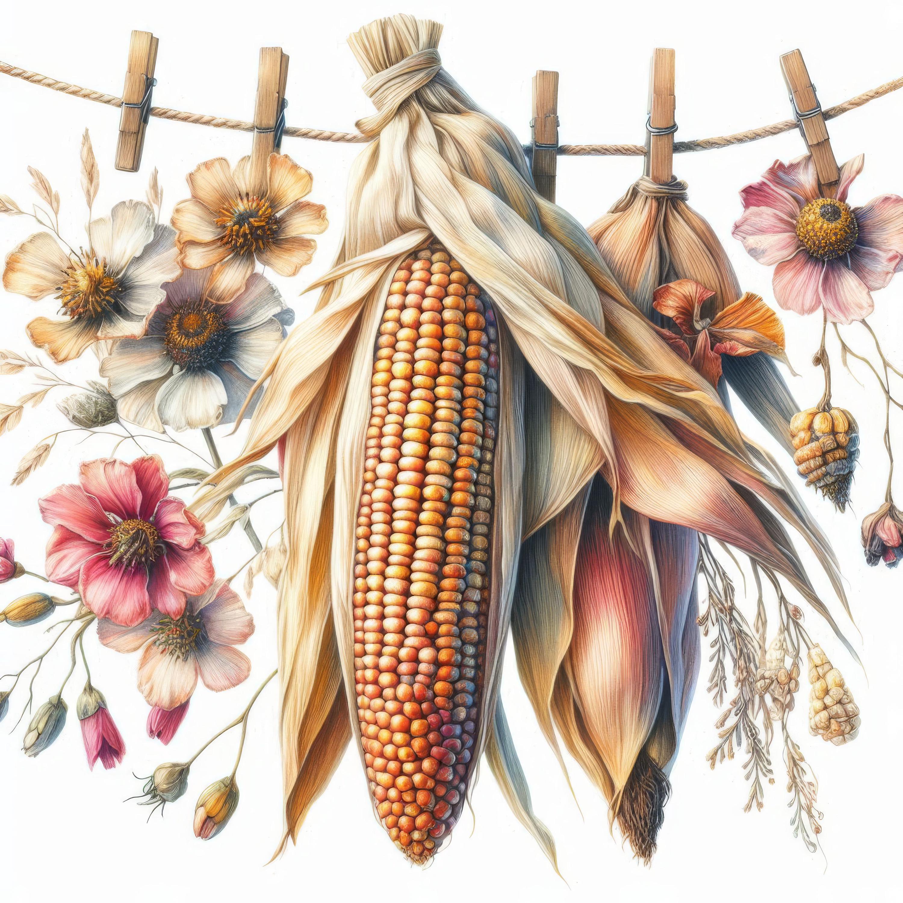 50 Images Dried Corn: Digital Art, Printable Kit, Instant Digital ...