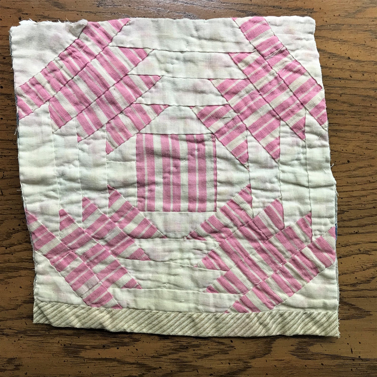 Vintage Cutter Quilt Square Hand Stitched Primitive Rustic Etsy