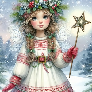 60 images Christmas Fairy: JPEG Images Digital Art Printable Instant Digital Download Vintage Images Scrapbooking Journaling Card Making