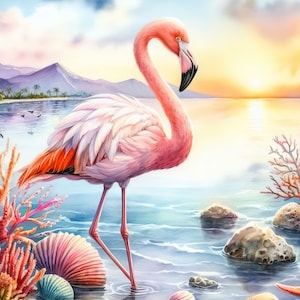 41 images Images numériques de flamants roses Art numérique numériques aquarelles Numériques de flamants roses Scrapbooking Journalisation Fabrication de cartes