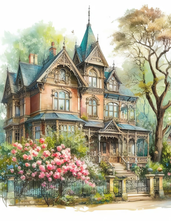 Victorian Garden Home Watercolor A Tale Of Two Gardens – Frames Of