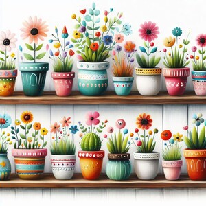 50 images Tiny Flowerpots: Digital Art, Scrapbooking, Journaling, Card Making, Crafts
