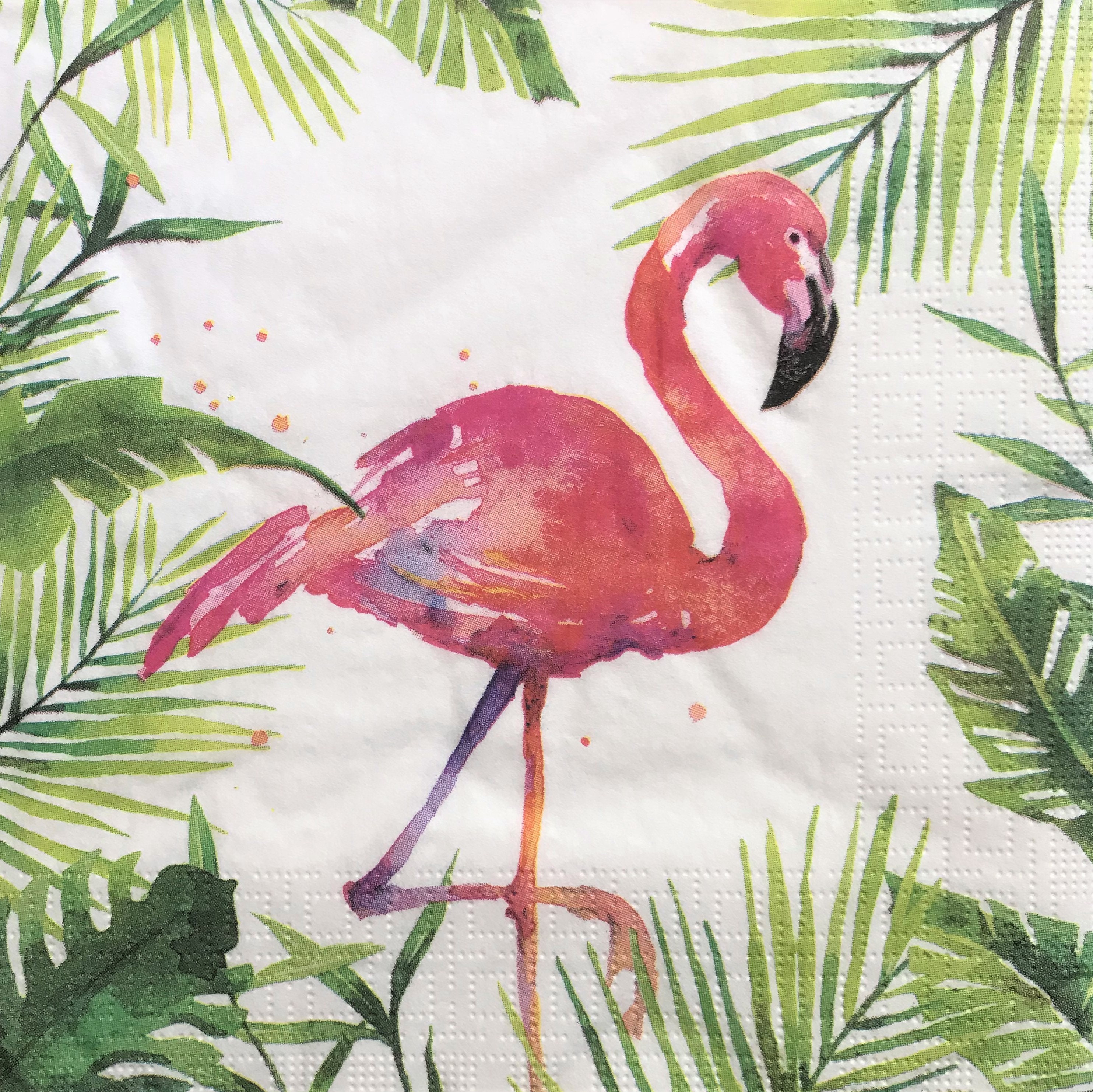 Decoupage Napkins 6.5 X 6.5 Pink Flamingo Etsy
