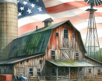 50 images America&#39;s Heartland Images Digital Art 4th of July Instant Digital Download Patriotic Images Vintage Farm Journaling Card Making