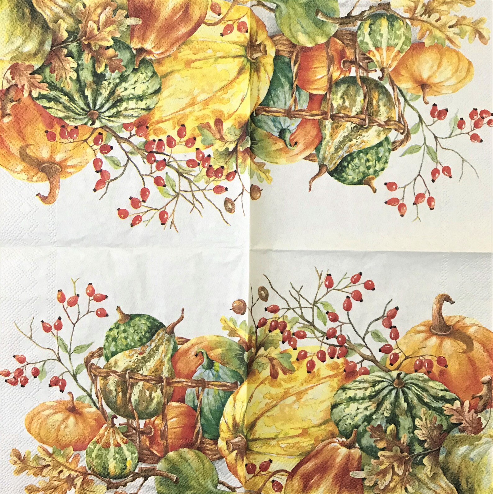 Decoupage Napkin 6.5 x 6.5 Autumn Pumpkins and Etsy