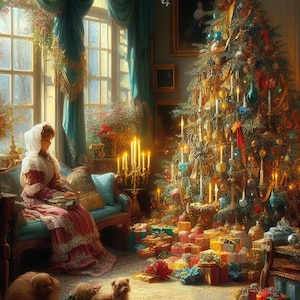 Digital Kit 25 Victorian Christmas Digitals Digital Art Kit Watercolor