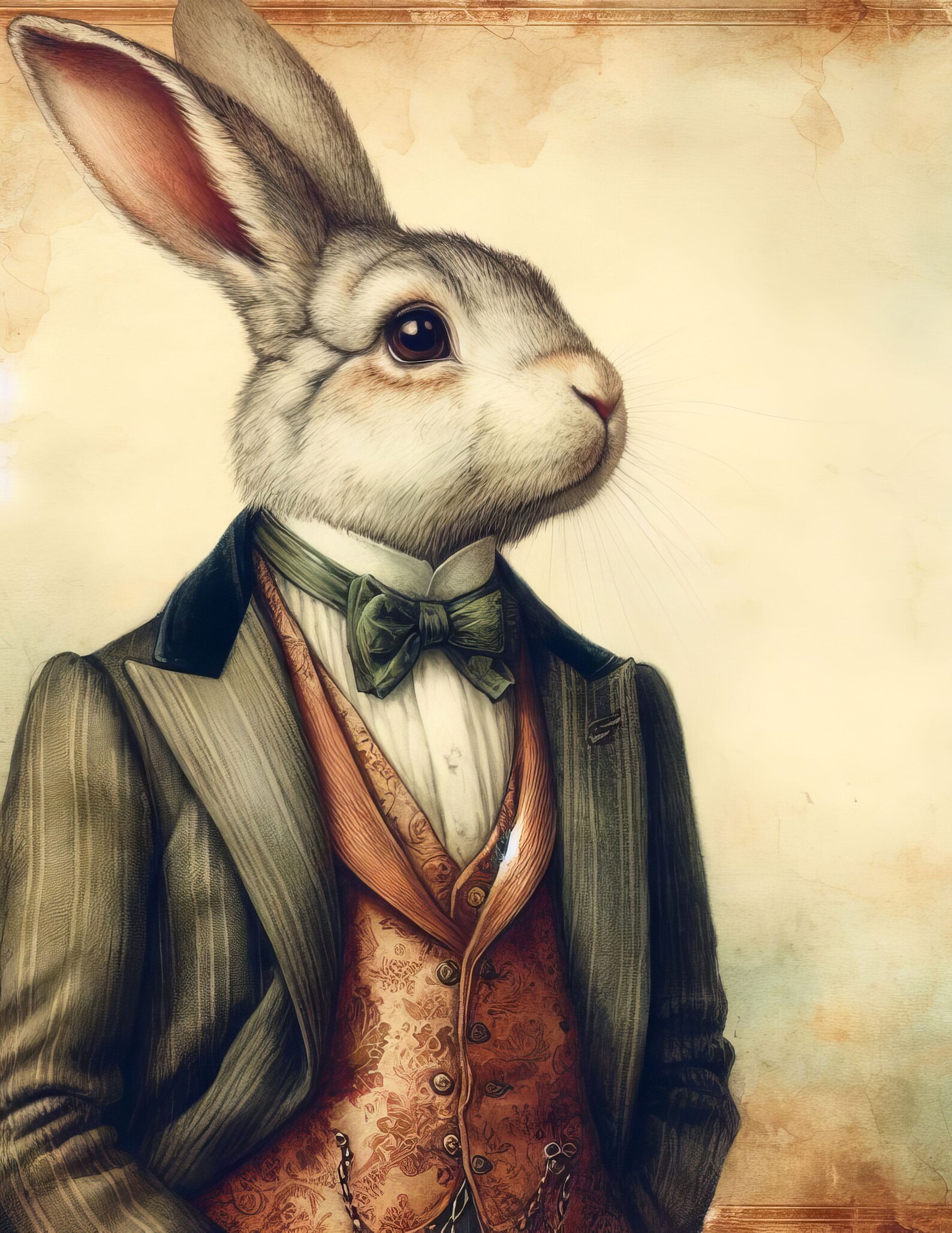 40 Images Victorian Bunny: JPEG Images, Digital Art, Printable Instant ...