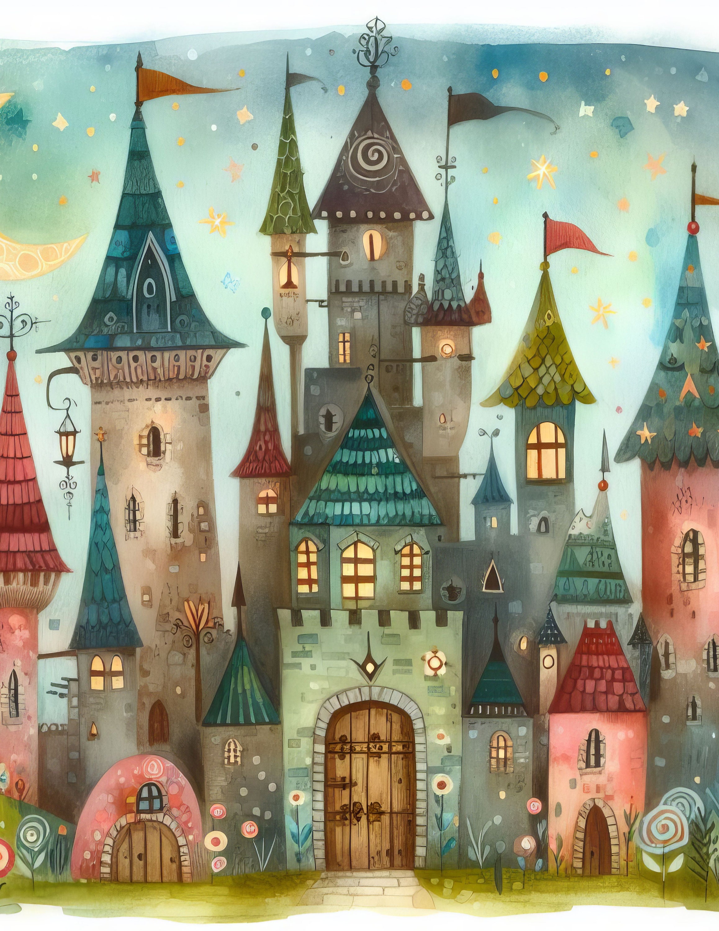 Whimsy Works Castle 62 Images Whimsical Castle: Digital Art, Printable Download, Fantasy ...