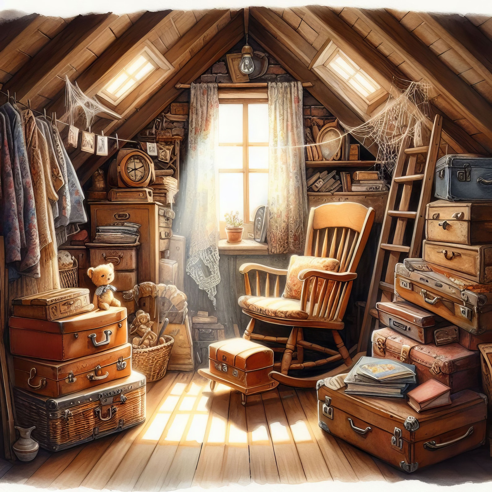 50 Images Grandma's Attic Digital Art, Printable Instant Digital