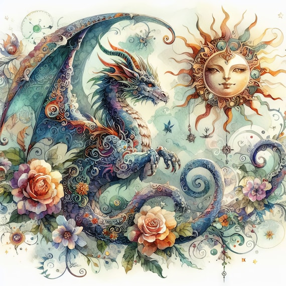 54 images Fantasy Dragon Images Digital Art Printable Kit Instant Digital Download Scrapbooking Card Making Images Digitals Fantasy