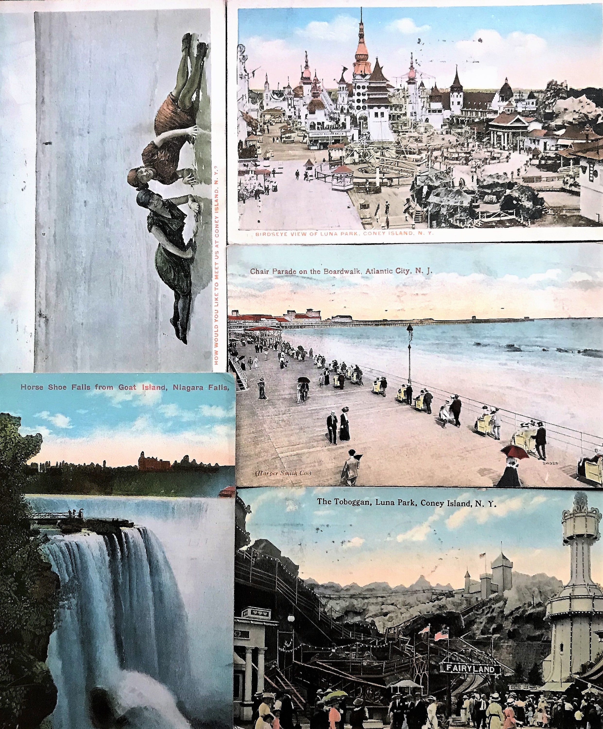 Vintage Postcards Digital Printable Kit Postcard Collage - Etsy