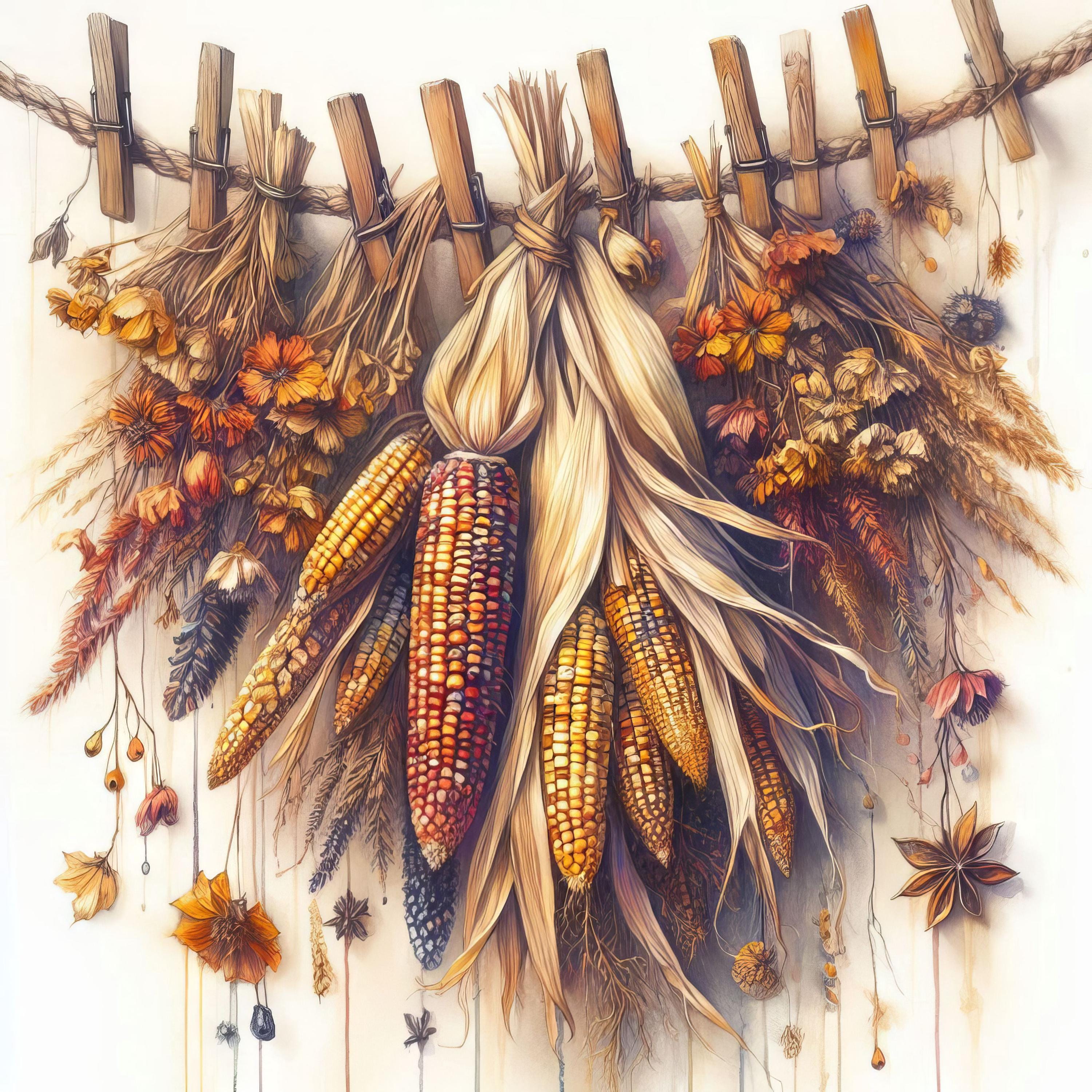 50 Images Dried Corn: Digital Art, Printable Kit, Instant Digital ...