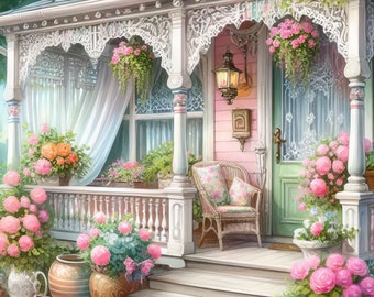 47 afbeeldingen zuidelijke veranda afbeeldingen digitale kunst afdrukbare Instant digitale download veranda vintage scrapbooking journaling kaarten maken