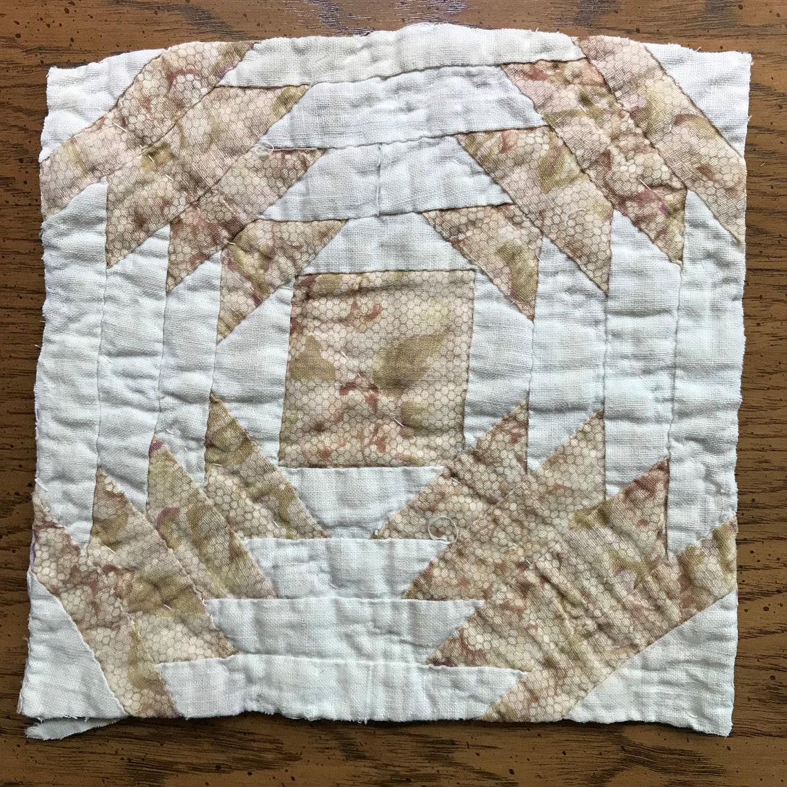 Vintage Cutter Quilt Square Hand Stitched Primitive Rustic Etsy