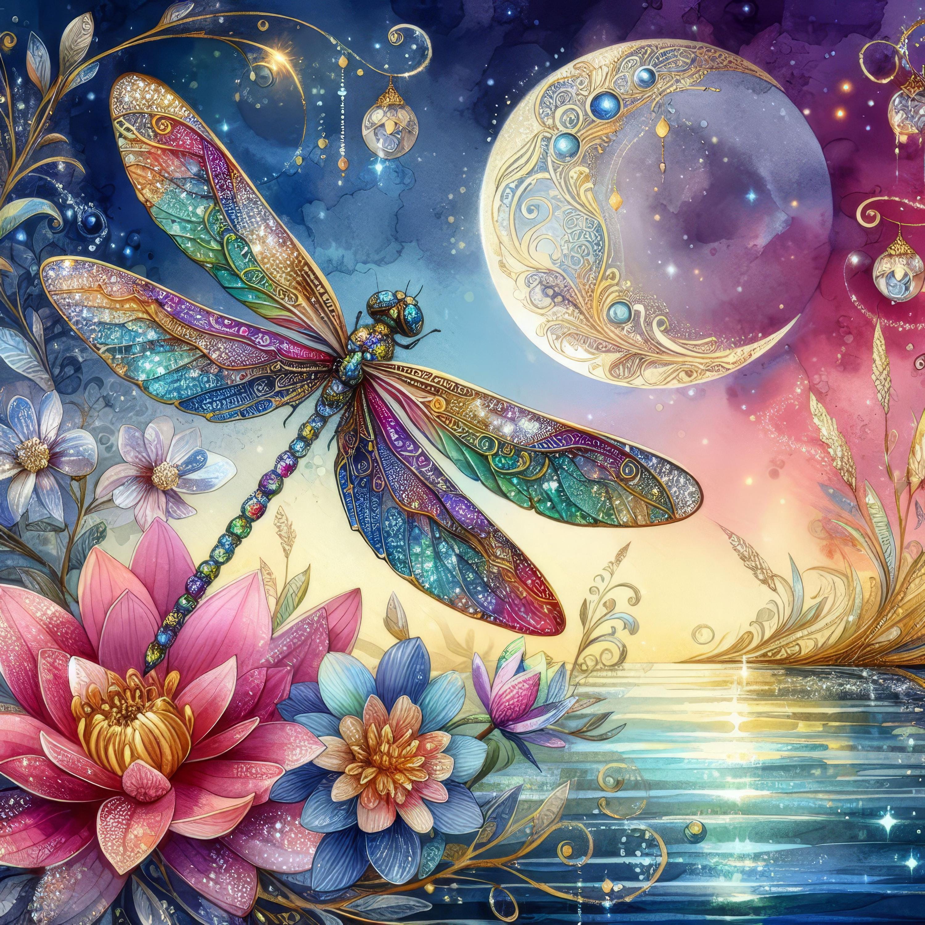 47 images Sparkling Dragonflies Images Digital Kit Printable Kit Instant Digital Download Scrapbooking Journaling Card Making Posters
