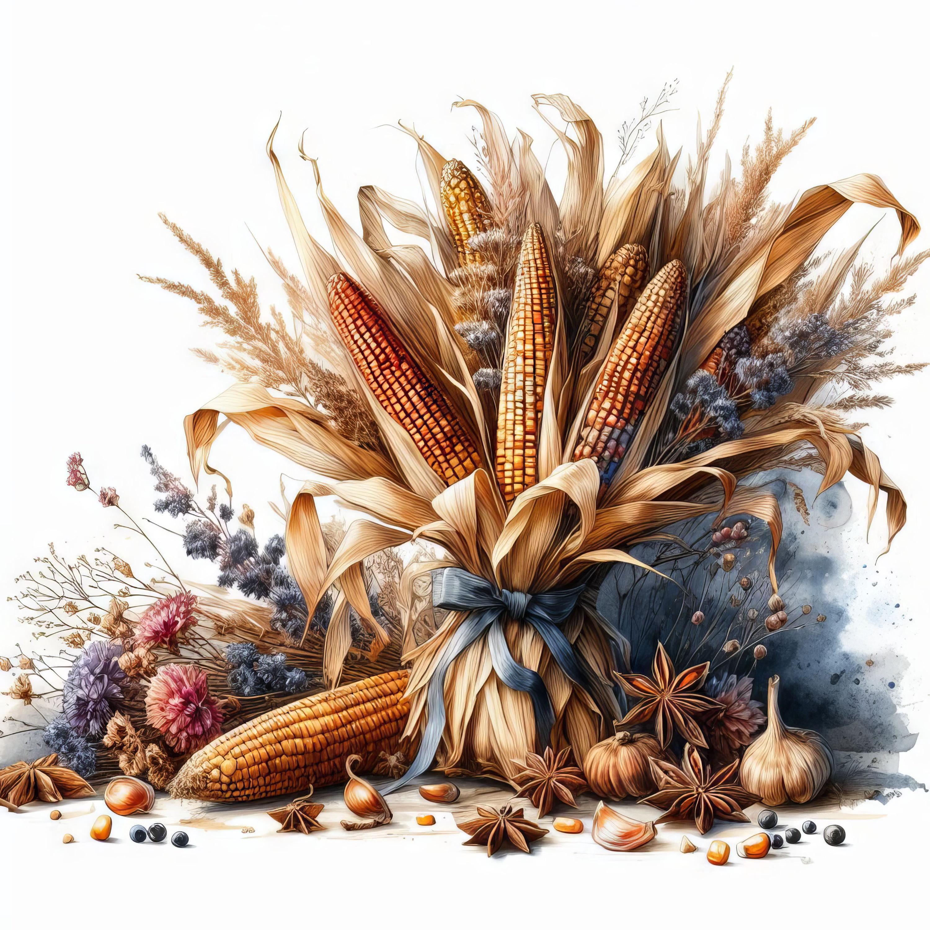 50 Images Dried Corn: Digital Art, Printable Kit, Instant Digital ...